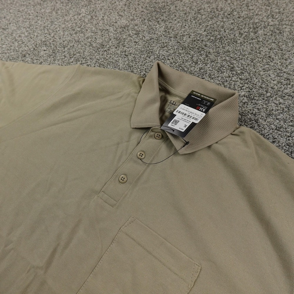 NEW 5.11 Tactical Polo Shirt Mens XL Beige Professional Short Sleeve Uniform Top